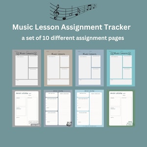Music Assignment Sheet Lesson tracker Practice tracker music lesson/ piano lesson piano teacher assignment homeschool  Assignment tracker