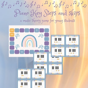 Piano Key Steps and Skips music theory game group lessons piano lesson activity group piano lesson homeschool music kindergarten piano class