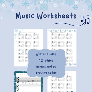 Winter Music Worksheets Music theory worksheets Music printable homeschool music music classwork Piano worksheets Music education