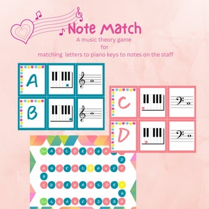 Music Note Match music education music theory game group piano lessons piano activity homeschool music music flashcards music lessons