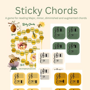 Sticky Chords Music Game Piano Game group piano lesson group music lesson music theory game music education homeschool music piano teachers