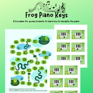 Frog Piano Keys piano lesson group piano music lesson homeschool music theory game piano game music teacher music education piano activity