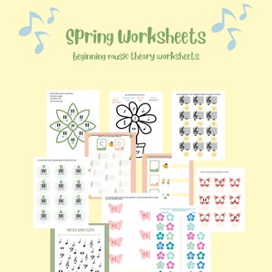 Spring Music Worksheets piano lessons music lessons music printable music homework homeschool music kindergarten music piano learning