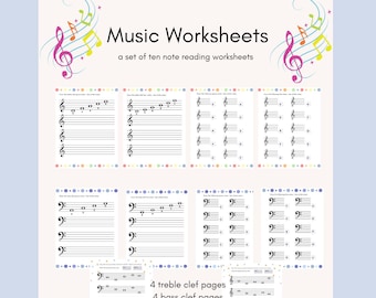 Music Worksheets piano worksheets music education printable homeschool printable piano lesson music classwork music theory worksheets piano