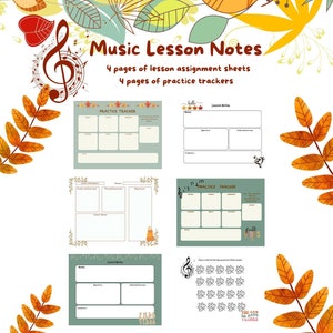 Music lesson practice tracker lesson notes music lesson piano lesson homeschool music music printable music teacher piano teacher