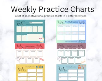 Music Practice Chart weekly piano lessons music lessons piano printable
