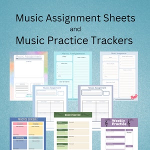 Music Assignment Sheets piano lessons music lessons teacher printable music teachers piano teachers practice tracker assignment tracker