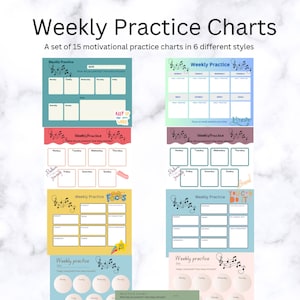Music Practice Chart weekly piano lessons music lessons piano printable