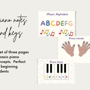 Piano Keys Hands Music Alphabet printable homeschool room piano studio music studio piano lessons music education printable music room decor