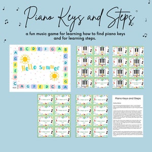 Piano Game Music Game Piano Keys homeschool game Piano lesson activity group piano group music lesson beginning piano game music education