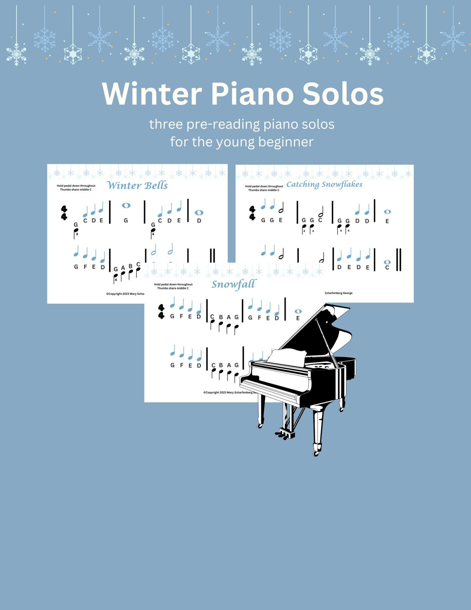 Piano solos winter piano solos kindergarten piano pre reading piano solo sheet music for kids winter piano solos easy piano solo sheet music