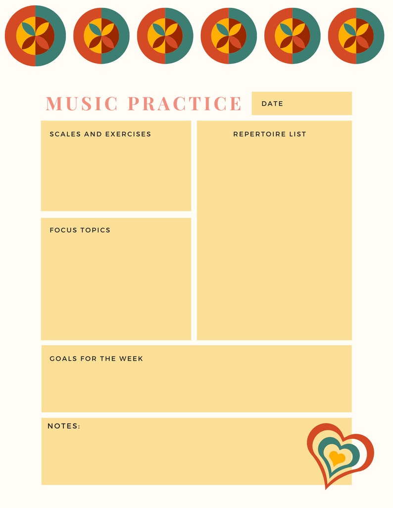 Music practice charts piano lessons music lesson piano practice chart