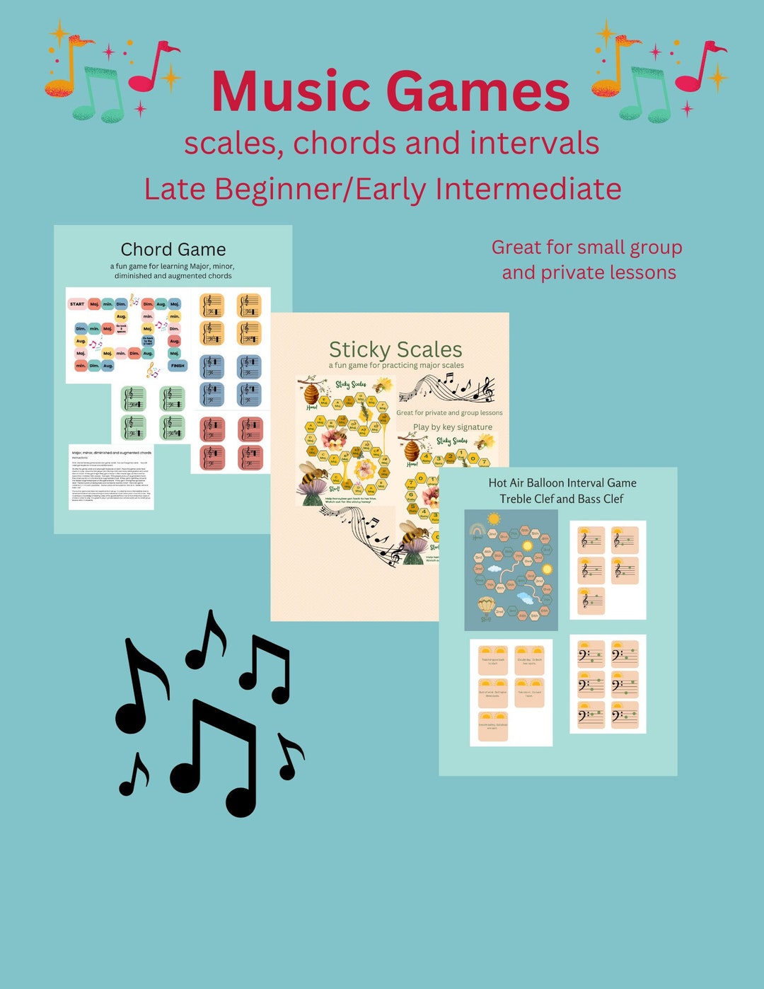 Music Games. Group Piano/music Lessons. Music Lesson Activity. Music