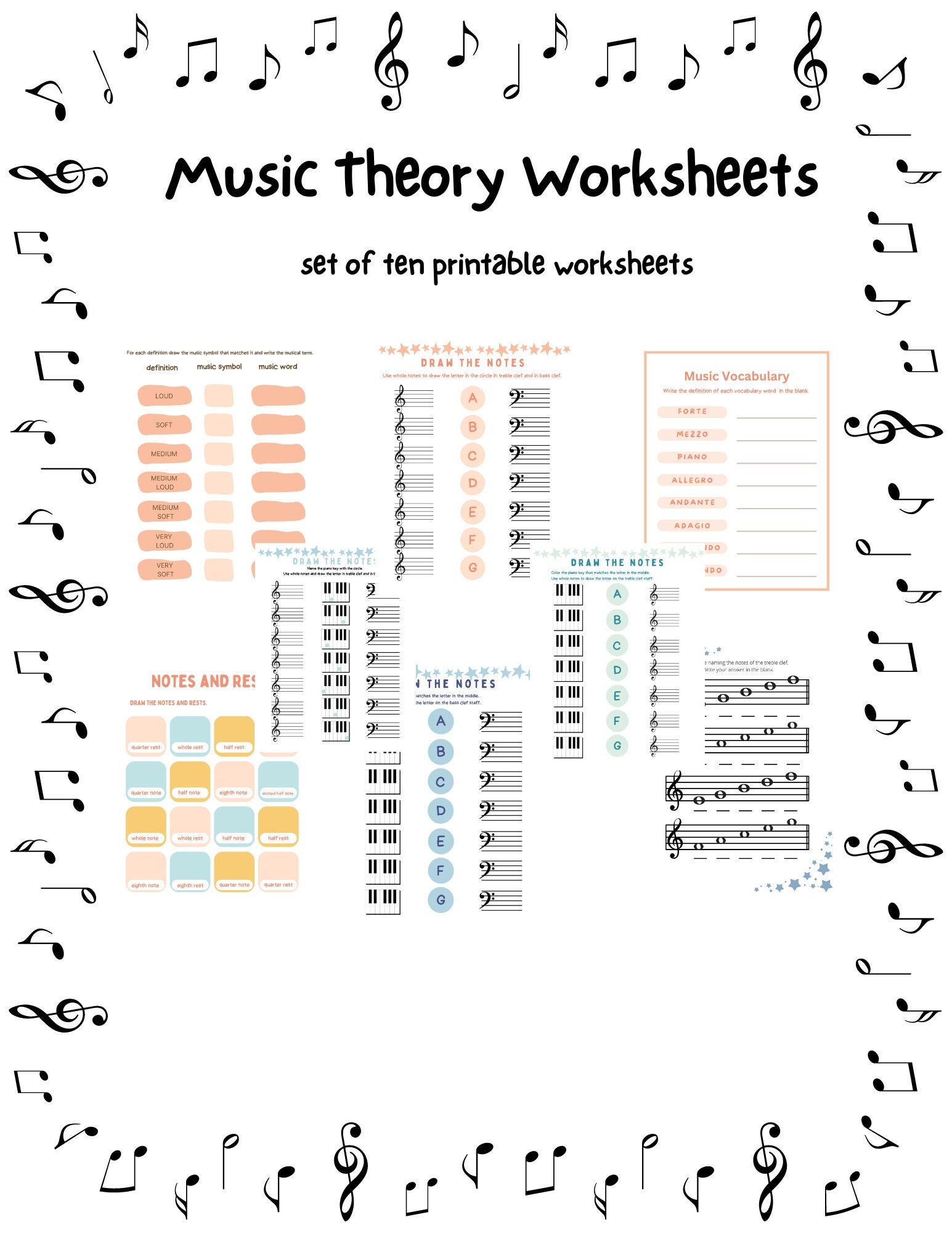 Music Worksheets Printable Music Theory Worksheets Homeschool Music Piano Lesson Worksheets Music Education Worksheet Music Vocabulary - Etsy music-worksheets-printable-music-theory-worksheets-homeschool-music-piano-lesson-worksheets-music-education-worksheet-music-vocabulary-etsy