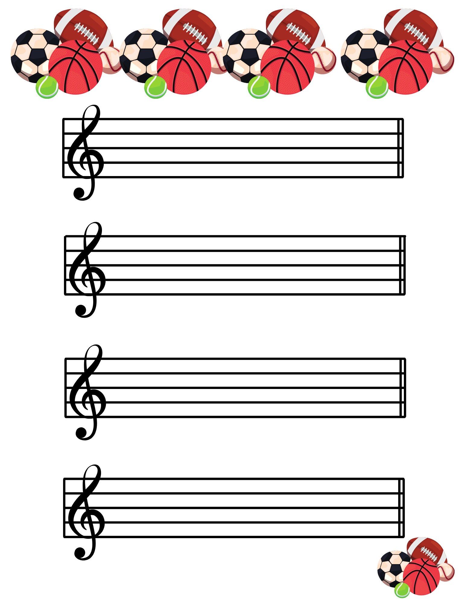 Manuscript Paper for Kids Manuscript Paper to Print Music Lesson Piano ...