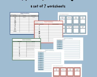 Music Worksheets Music Education Music printable homeschool music lesson music theory worksheets piano lesson music vocabulary worksheets