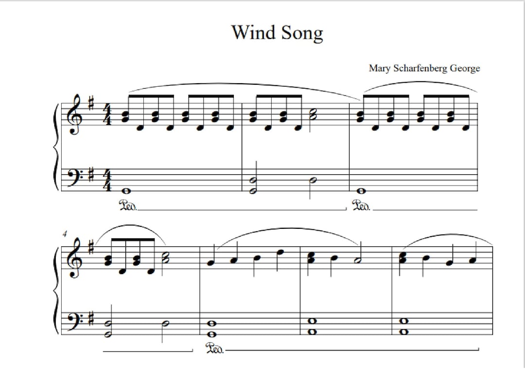 Windsong Piano Solo Piano Recital Piece Piano Lesson Piano Sheet Music