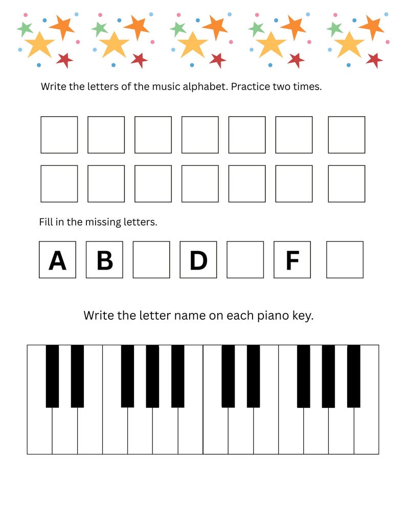 Piano Worksheets Music Worksheets Piano Class Activity Music Education ...