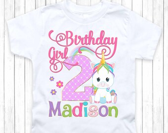 Personalized Unicorn Birthday Girl Shirt: Matching Family Shirts