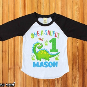 Dinosaur birthday shirt, dino personalized birthday shirt, dinosaur birthday , one-a-saurus, dinosaur party, dinosaur boy shirt, baby H253