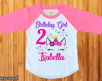 Unicorn birthday shirt, unicorn shirt, personalized unicorn shirt, unicorn birthday, birthday girl shirt, first birthday outfit, shirt H-124