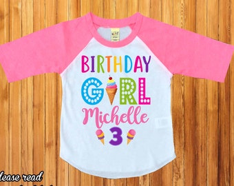 Ice cream birthday shirt,ice cream birthday girl shirt,birthday girl shirt,ice cream birthday party,birthday outfit,birthday party,/H-100