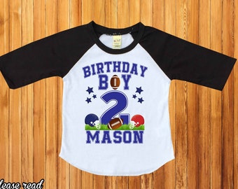 Football birthday shirt, football birthday boy shirt, sports birthday shirt football birthday party shirt, personalized toddler football H14
