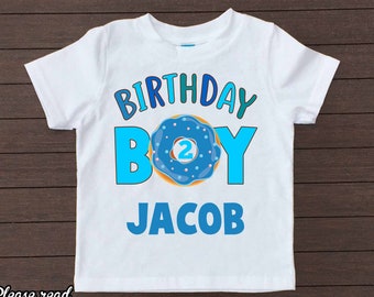 Donut birthday shirt, donut shirt, donut birthday boy shirt, personalized birthday donut shirt, donut theme birthday, donut party, one/H-120