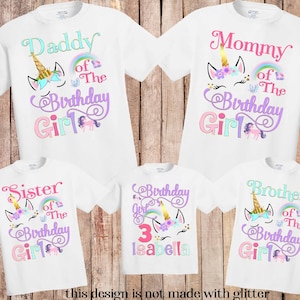 Unicorn Birthday Shirt,Unicorn shirt,Matching Birthday Family Shirts, personalized Unicorn Birthday Shirt,Unicorn Custom shirt, unicorn H149