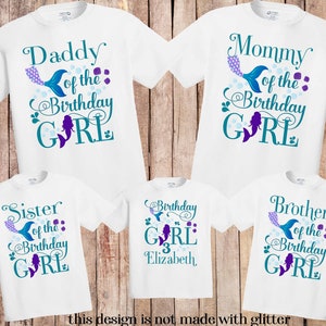 Mermaid birthday shirt, Mermaid Birthday Outfit, Mermaid Birthday Party, Little Mermaid 1st Birthday Outfit, mermaid family shirts, H143