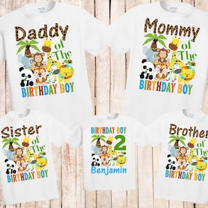 Safari Jungle birthday shirt,Personalized jungle shirt, monkey birthday shirt, first birthday shirt, zoo birthday shirt,lion shirt,zoo, H156