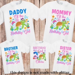 Sea turtle birthday shirt, turtle shirt, turtle birthday theme, 1st birthday Birthday Outfit, mermaid family shirts, mermaid birthday H241