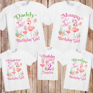 Flamingo birthday shirt, flamingo family shirts, birthday girl flamingo shirt, first birthday outfit, baby girl birthday, baby girl H234