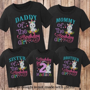 Personalized Unicorn Birthday Shirt: Rainbow Family Matching Tees