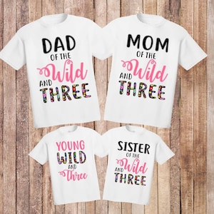 Wild and three birthday shirt,Third Birthday Shirt,3rd Birthday Girl Shirt,Wild & Three Shirt, Wild and 3 Shirt, third Birthday outfit/H-108