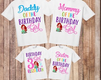 Personalized Little Mermaid Birthday Shirt: Family Matching Outfit