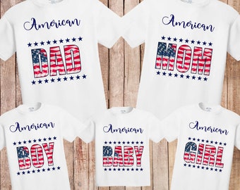 4th of July Family Shirts: American Flag Matching Tees