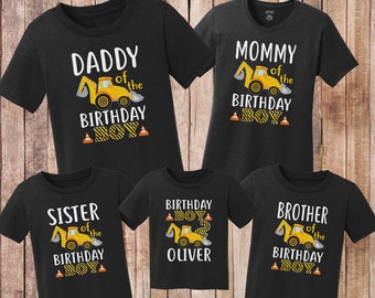 Construction Birthday Family Matching Shirts, Personalized Dump Truck Birthday Shirt, Birthday Boy Outfit, Matching Family Construction