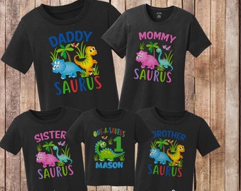 One-A-Saurus Dinosaur Birthday Shirt, Personalized Dinosaur Birthday Shirt, Family Matching Dinosaur Shirts, Birthday Boy Outfit, Dinosaur