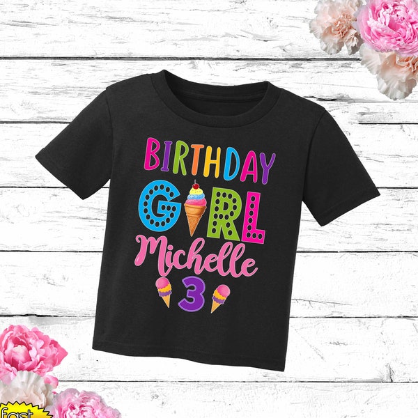 Ice cream birthday shirt,ice cream shirt,Birthday girl shirt,birthday girl outfit, ice cream theme birthday,ice cream birthday party,/H-100