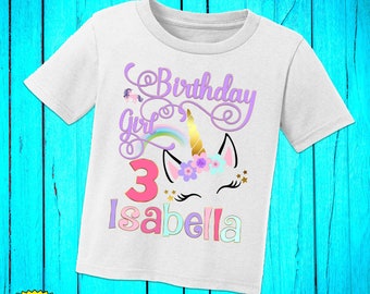 Unicorn Birthday Family Matching Shirts, Personalized Unicorn Birthday Shirt, Birthday Girl Outfit, Matching Family Birthday Shirts, Unicorn