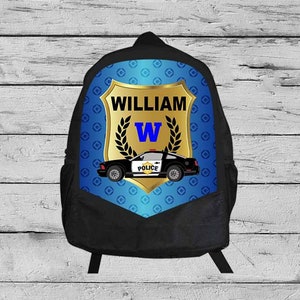 Custom Personalized Backpack,Personalized boys backpack,boys backpack,police,kids backpack,little policeman,Back to school backpack,B22