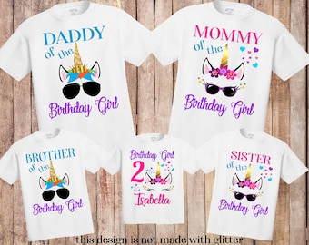 Personalized Unicorn Birthday Shirt: Girl's Party Tee