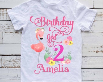 Flamingo birthday shirt, flamingo family shirts, birthday girl flamingo shirt, flamingo party theme baby girl bdy personalized flamingo H234