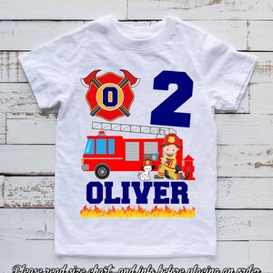 Firetruck Birthday Shirt, Fireman Birthday shirt, Personalized firetruck Shirt Birthday Boy Shirt Firefighter birthday Shirt, 1st bday H-223