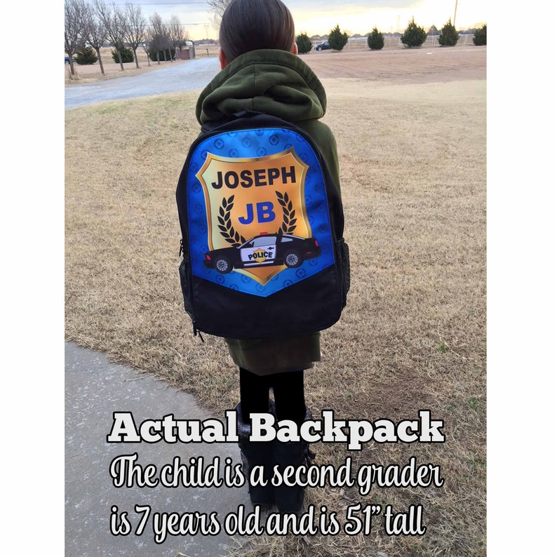 Custom Personalized Backpack,Personalized boys backpack,boys backpack,police,kids backpack,little policeman,Back to school backpack,B22