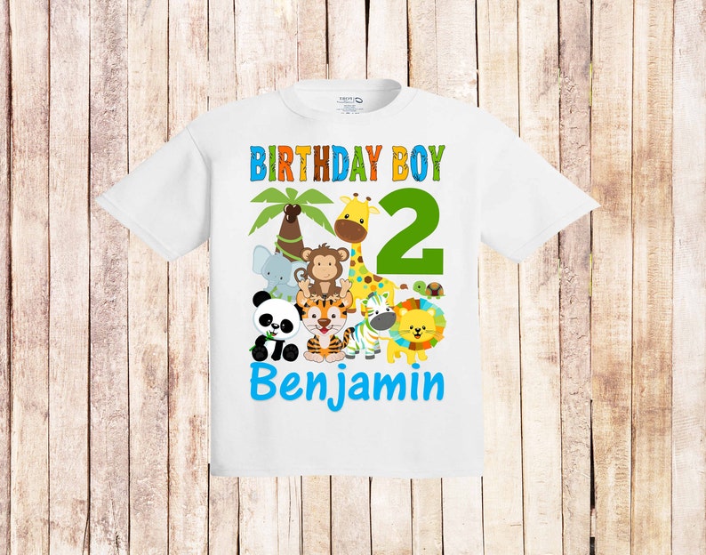 Safari Jungle Birthday Shirtpersonalized Jungle Shirt Monkey Etsy