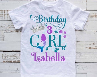 Mermaid birthday shirt, Mermaid Birthday Outfit, Mermaid Birthday girl Party Little Mermaid 1st Birthday Outfit, family matching shirts H208