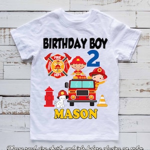 Firetruck Birthday Shirt, Fireman Birthday shirt, Personalized firetruck Shirt, Birthday Boy Shirt, Firefighter birthday Shirt, 3rd bday H-1