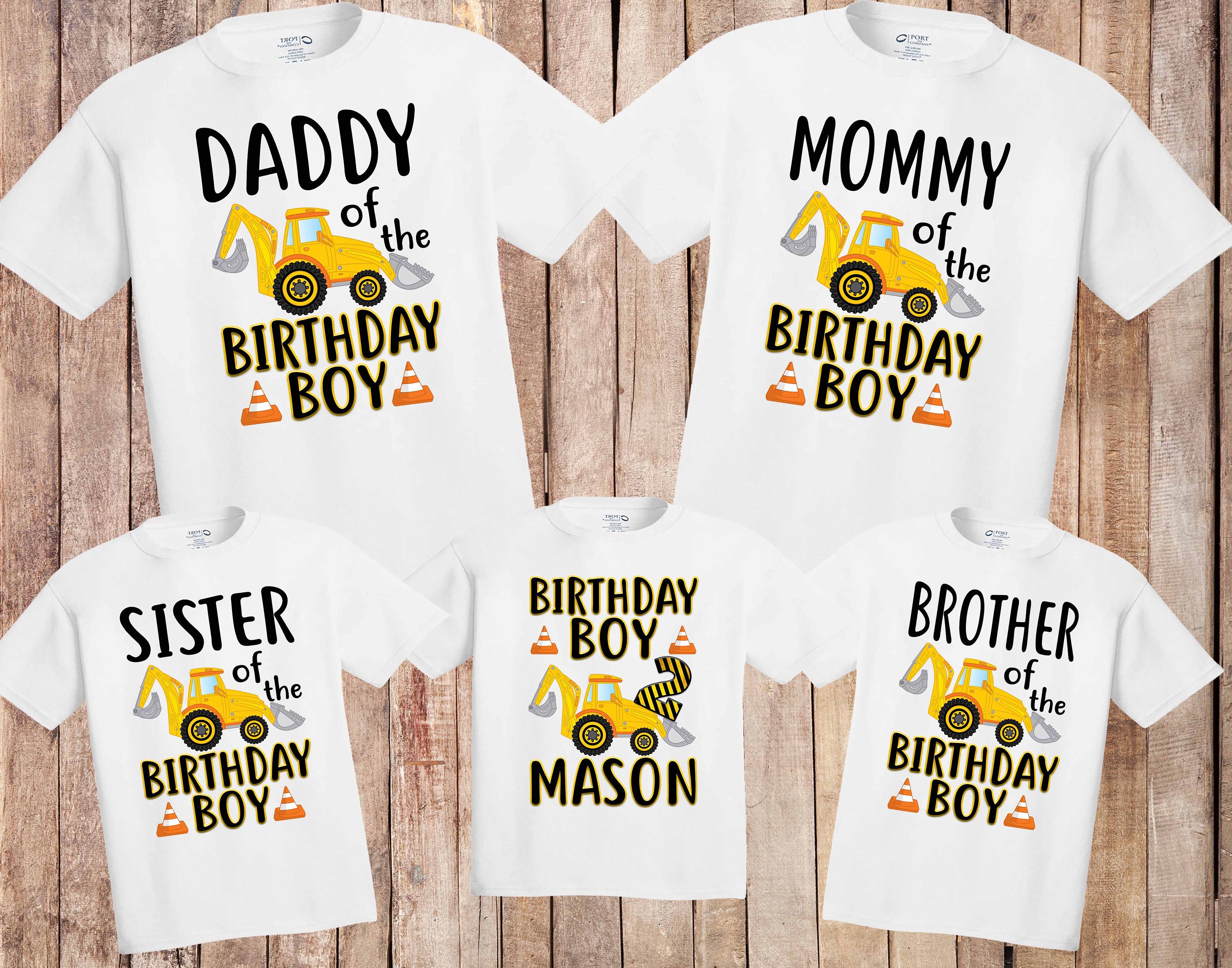 construction theme party shirts